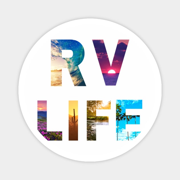 RV Life Camping Adventure Images Magnet by Diesel Pusher Designs 